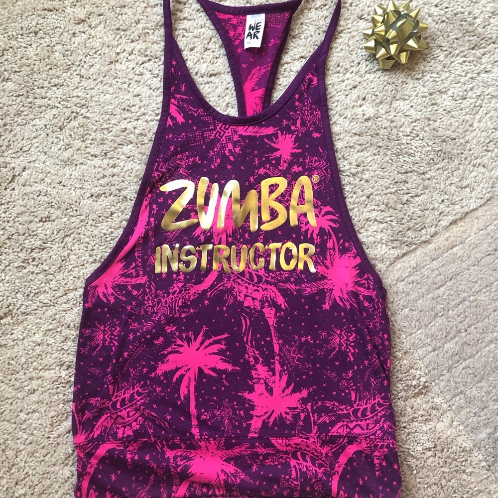 Zumba Instructor Tee Purple/Gold Palms